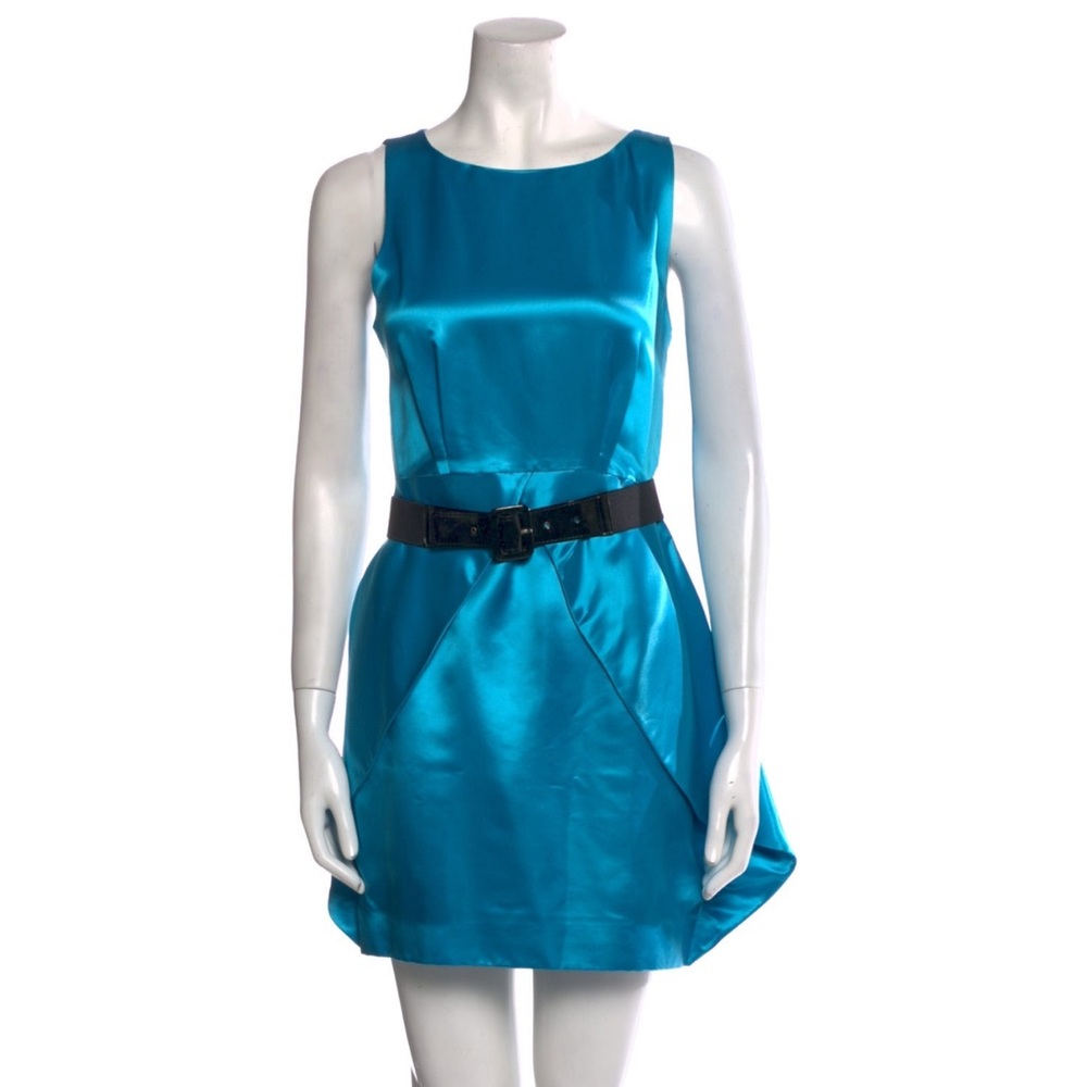 Like New | Alice + Olivia A-Line Beautiful Blue Silky Dress